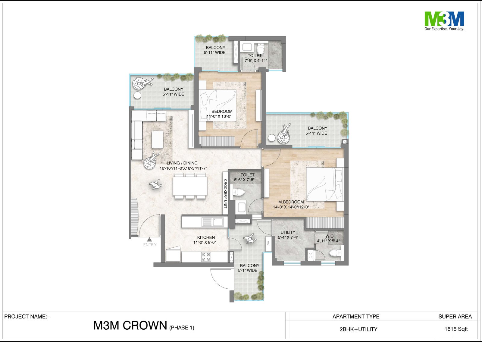 2BHK - 1615