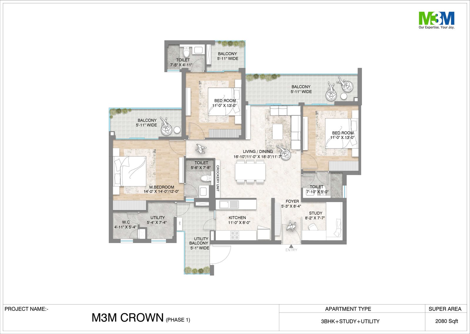 3.5BHK - 2080