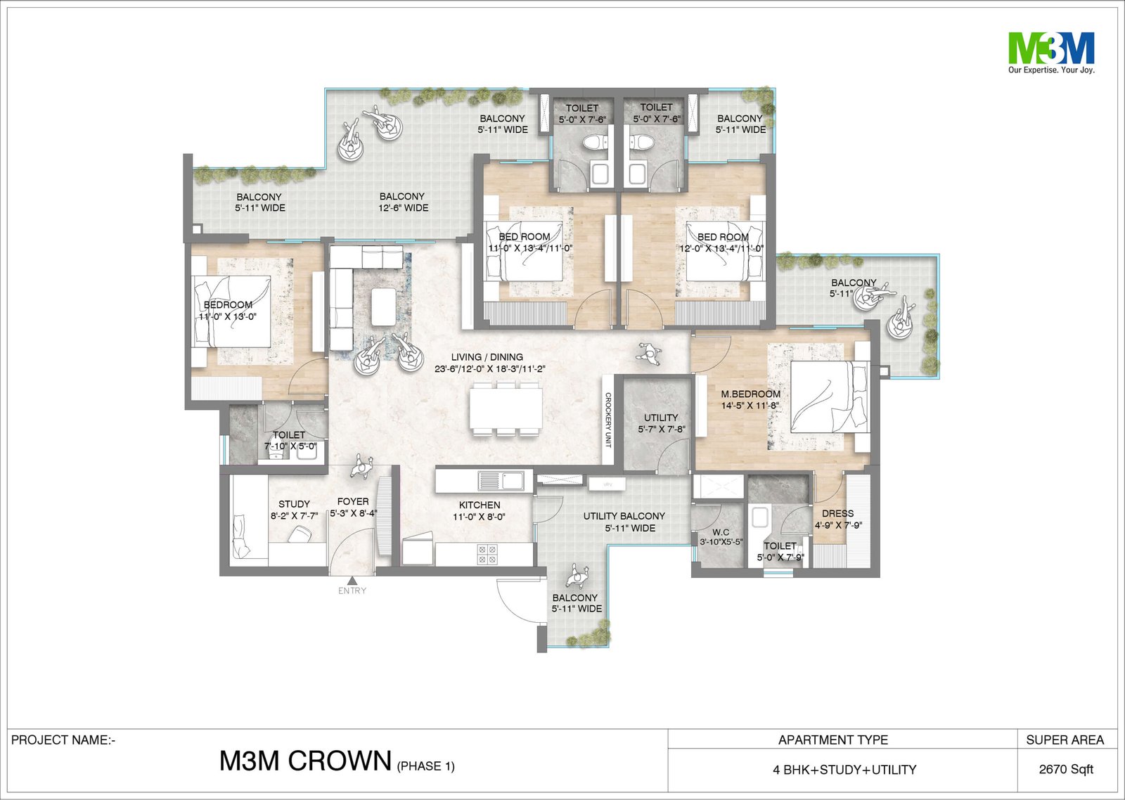 4.5BHK - 2670